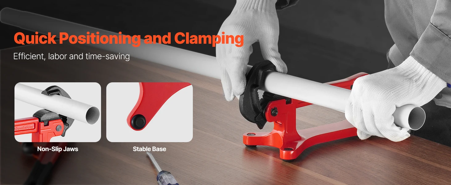 SucceBuy Portable Pipe Vise Lightweight Aluminum Pipe Vise w/ 1/8" to 1-1/2"  Clamping Capacity for Onsite Plumbing Installation