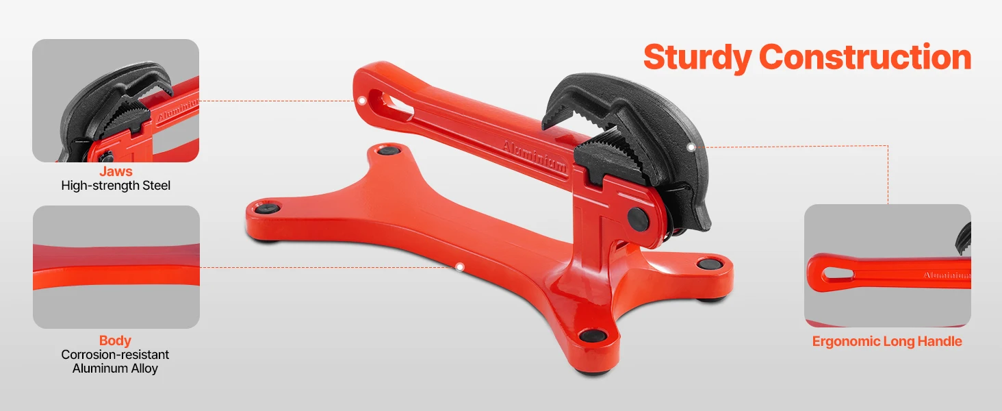 SucceBuy Portable Pipe Vise Lightweight Aluminum Pipe Vise w/ 1/8" to 1-1/2"  Clamping Capacity for Onsite Plumbing Installation