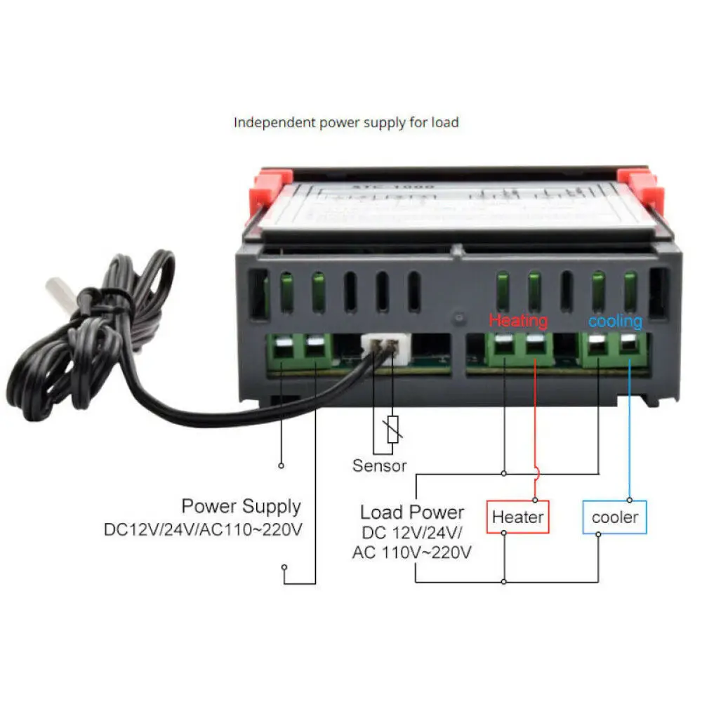 Digital Temperature Thermostat STC-1000 Controller 110-220V Heating Cooling LCD