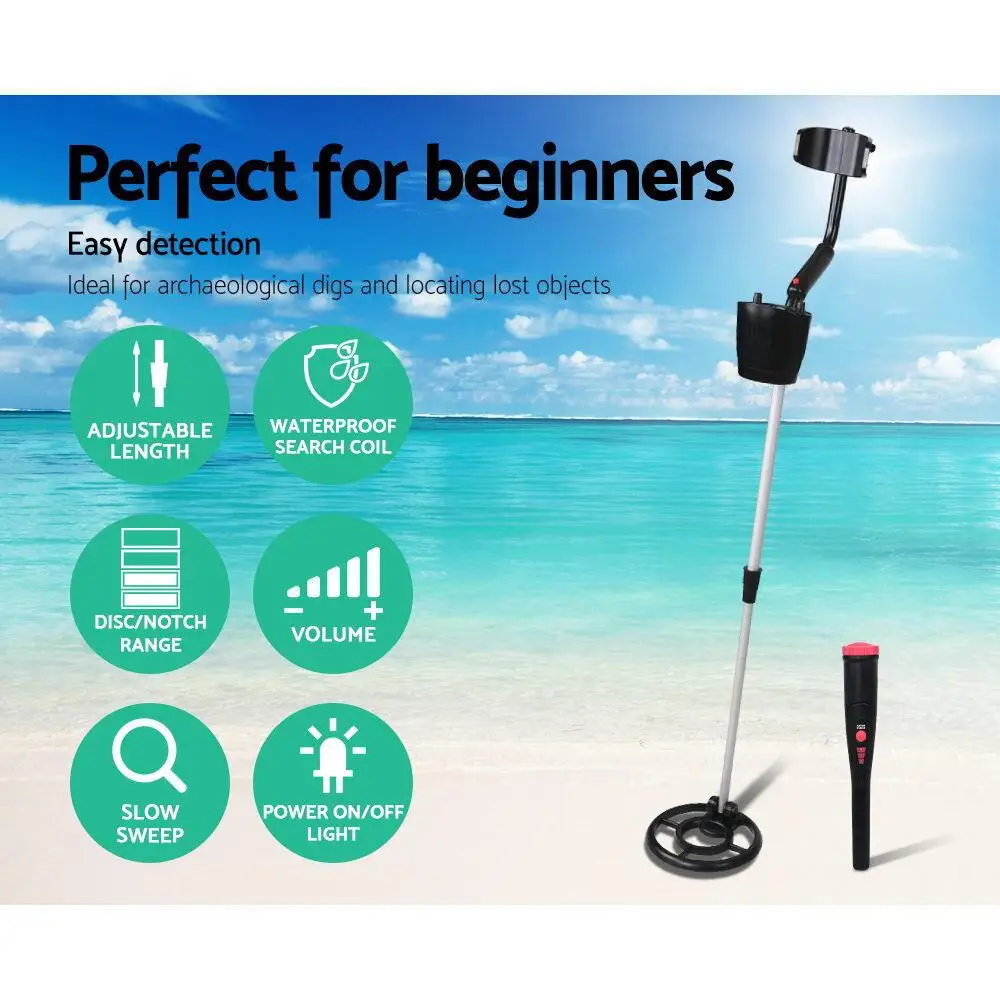 Waterproof Metal Detector Pinpointer 180MM Deep Sensitive Treasure Hunting Probe Black