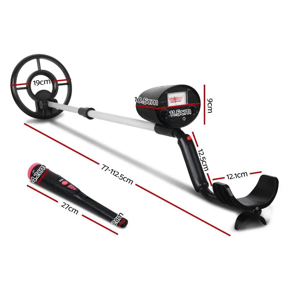 Waterproof Metal Detector Pinpointer 180MM Deep Sensitive Treasure Hunting Probe Black