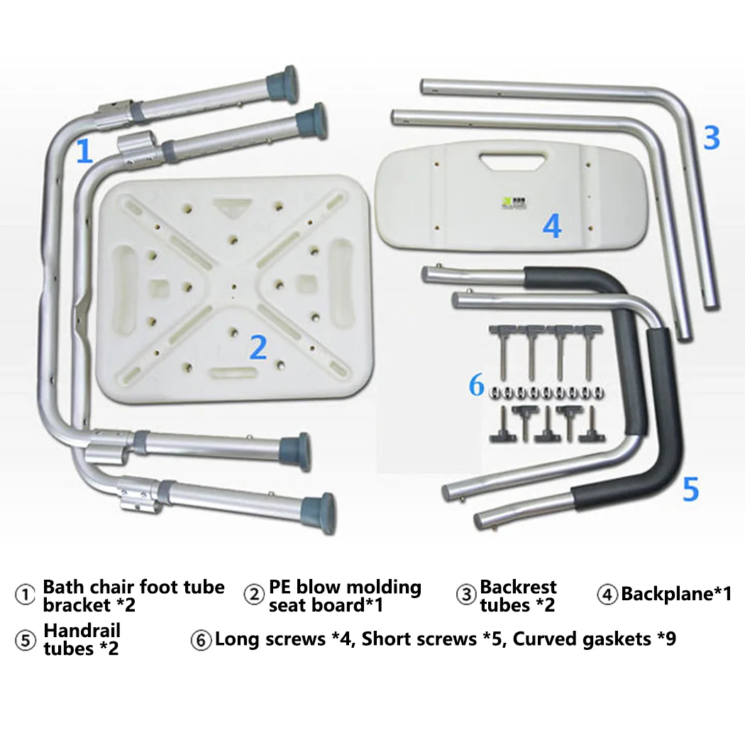Adjustable Height Medical Shower Chair Bathtub Anti-slip Bench Bath Seat Stool