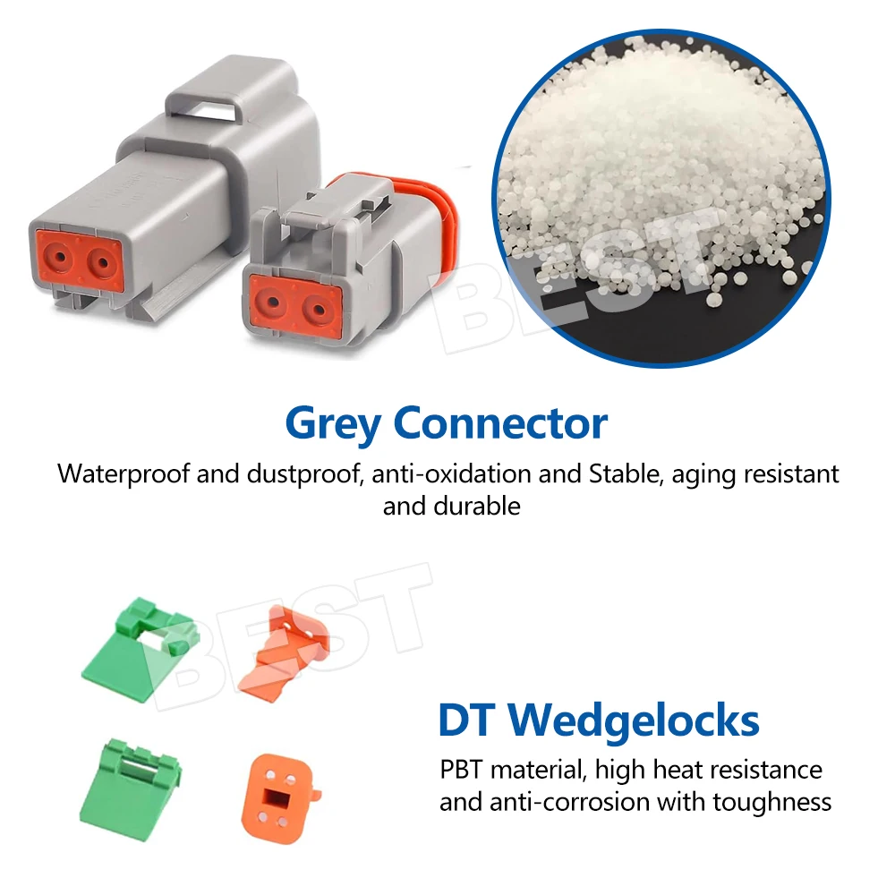 5-10Set Deutsch DT 2Way Pin Male/Female Kit Electrical Connector Plug Waterproof
