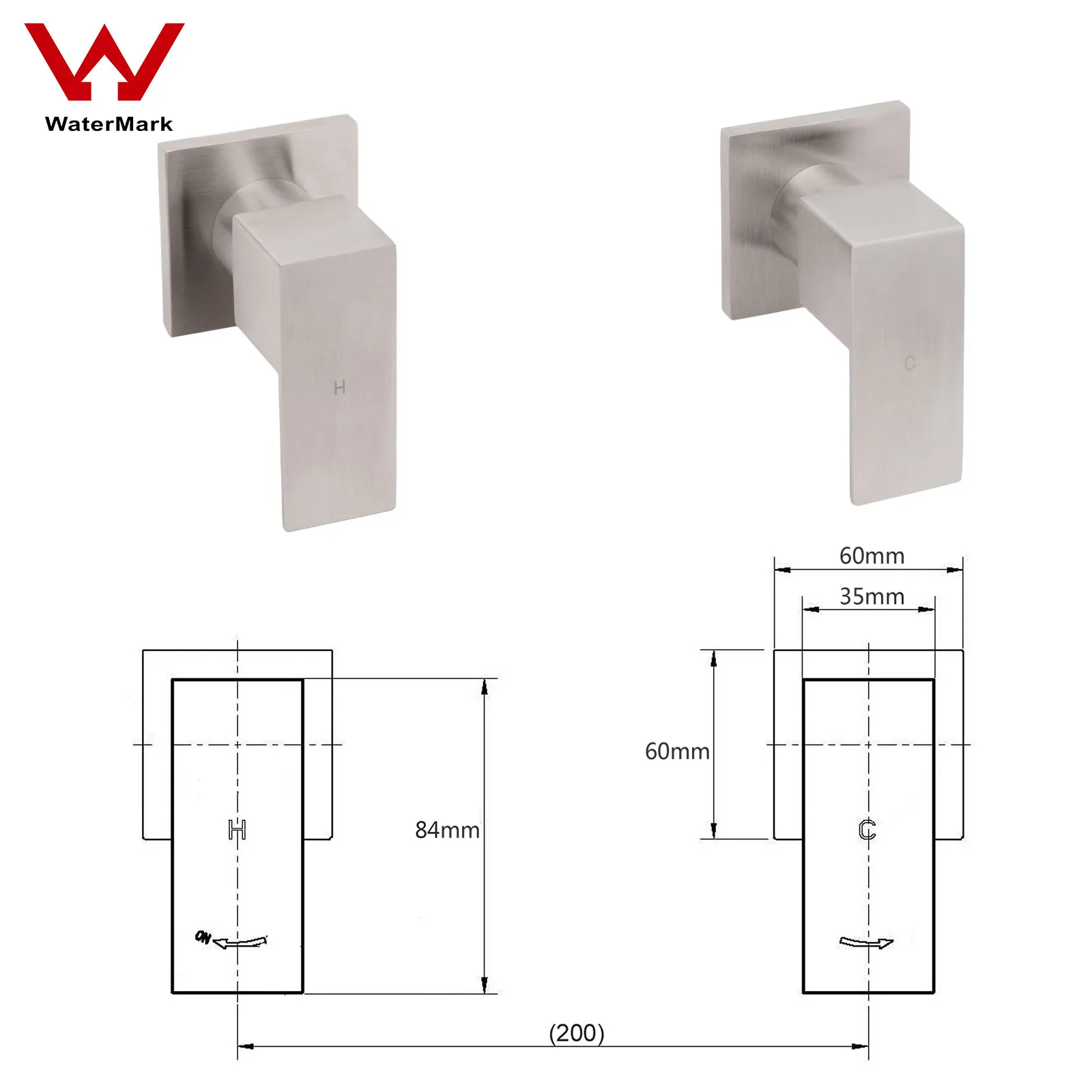 **Sydney Stock** KYLINS Brushed Gold Gun Metal Chrome Black 3 Mode Hand Held Shower Head Set Square Mixer Taps WELS WATERMARK