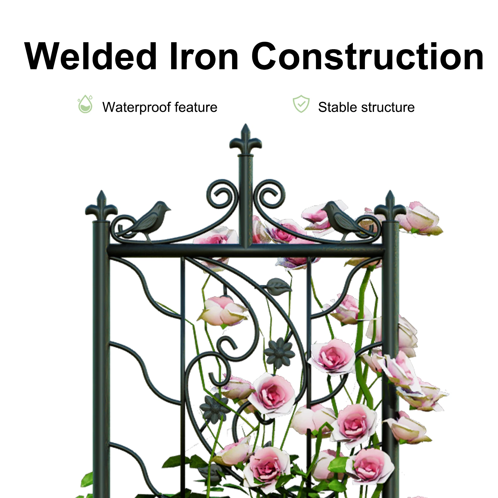 Set of 2 Tall Plant Climbing Fence Metal Garden Trellis Outdoor Animal Barrier Edge Border