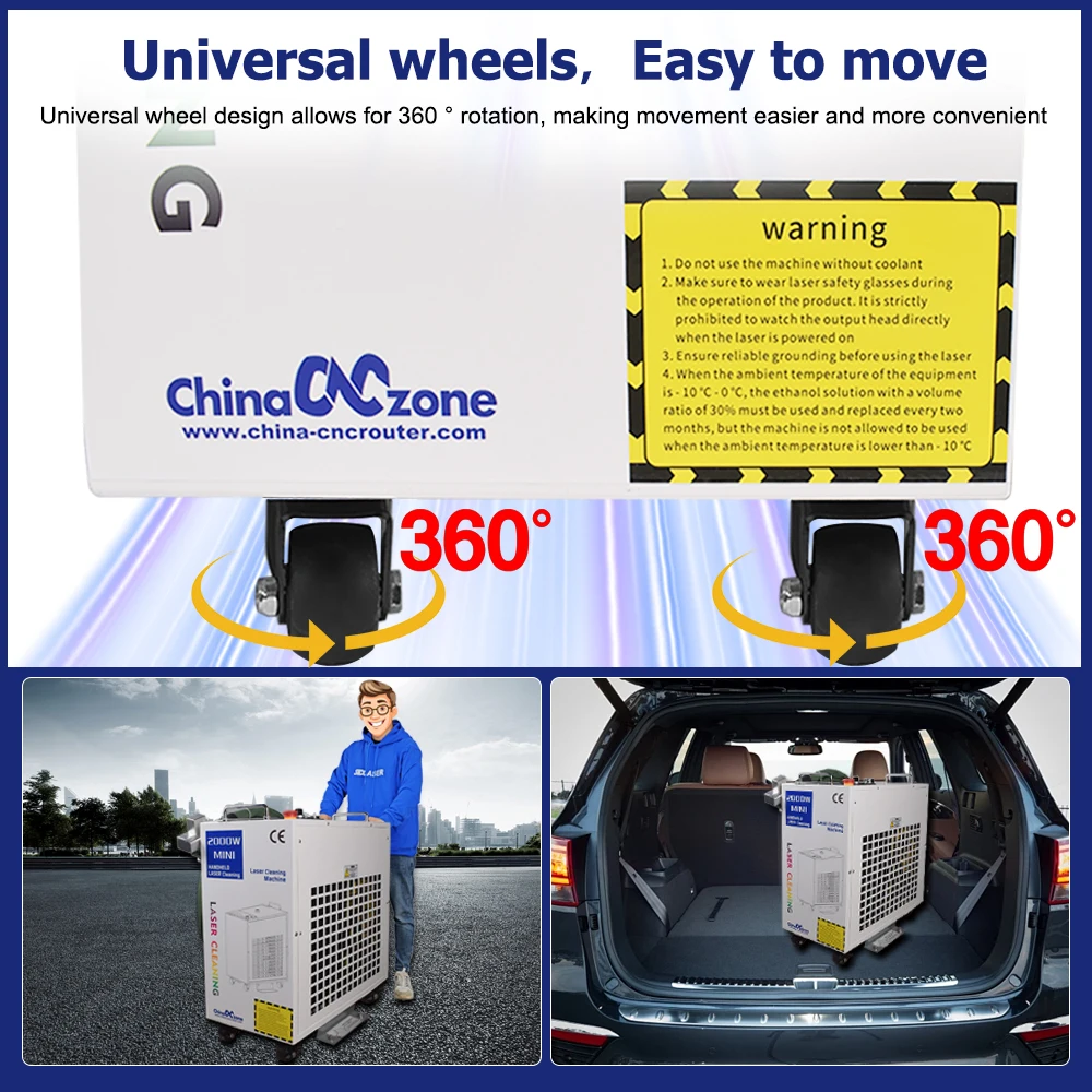 3000W Laser Cleaning Machine 1500W 2000W 3000W Fiber Laser Rust Removal Cleaning Oil Paint for Metal with Double Pendulum