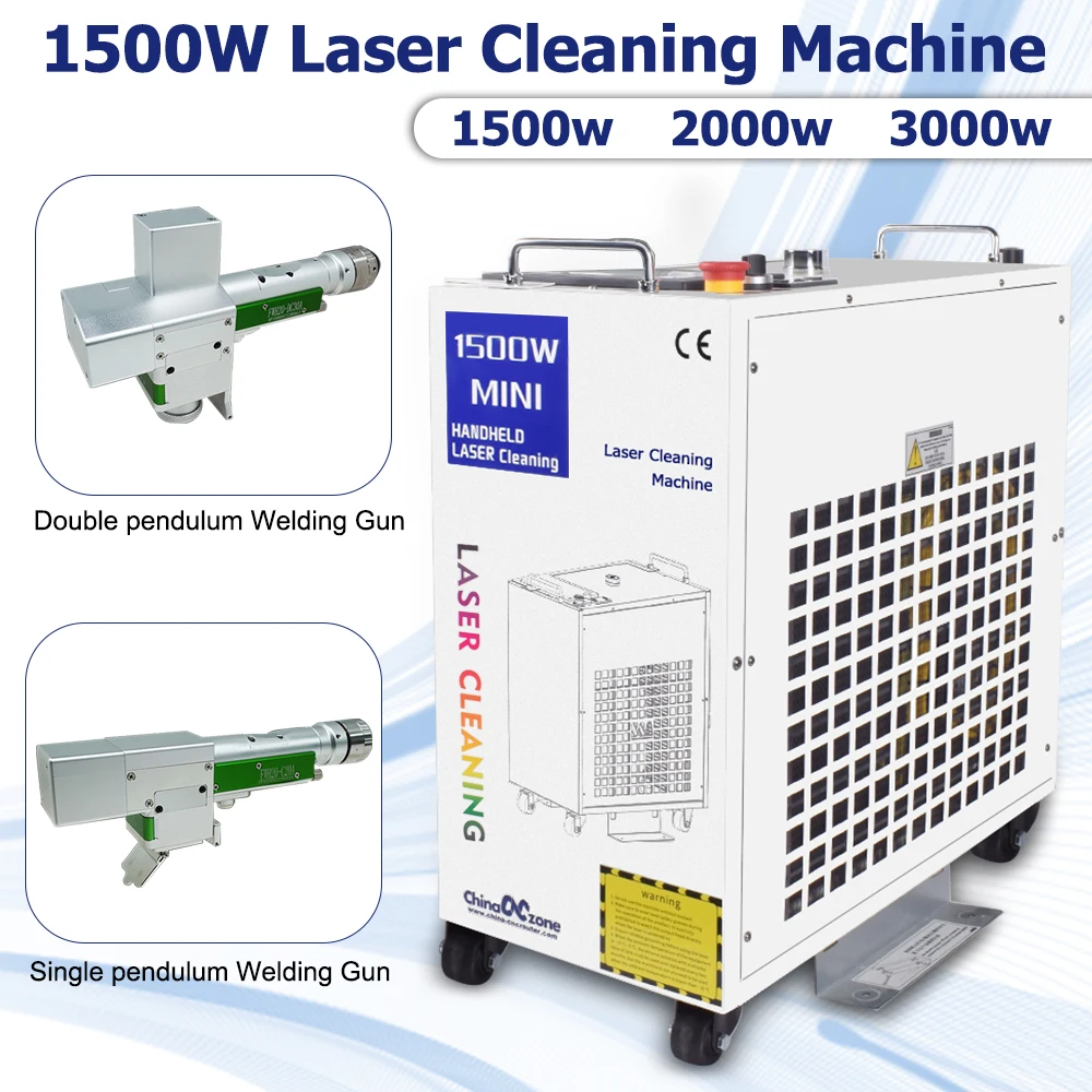 3000W Laser Cleaning Machine 1500W 2000W 3000W Fiber Laser Rust Removal Cleaning Oil Paint for Metal with Double Pendulum