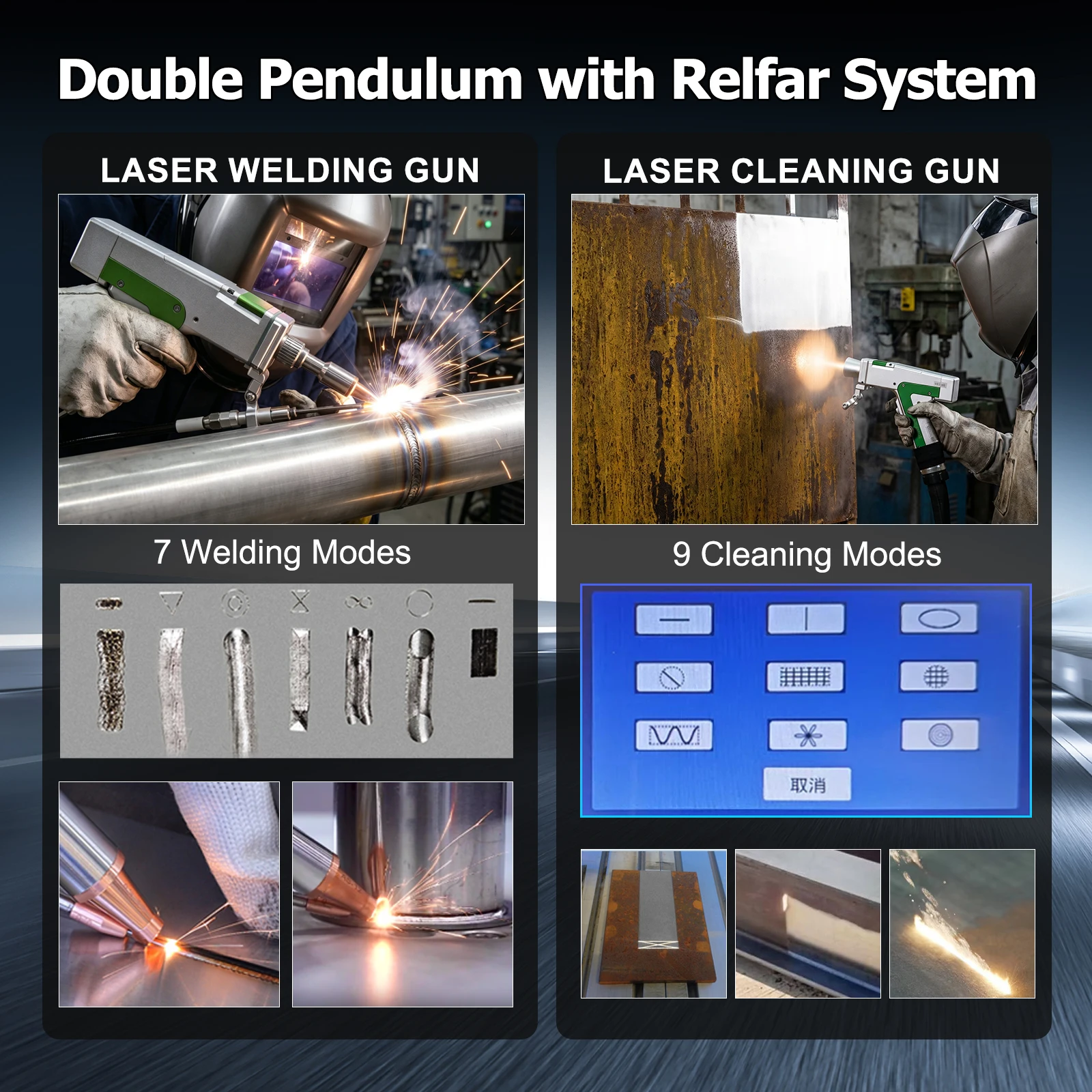 3KW Raycus Welding Machine 4 IN 1 Laser Welder 1500W 2000W Metal Welding Cleaning Cutting Double Pendulum Head Water Cooling