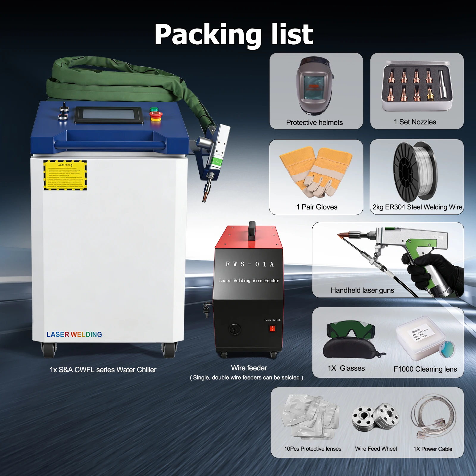 3KW Raycus Welding Machine 4 IN 1 Laser Welder 1500W 2000W Metal Welding Cleaning Cutting Double Pendulum Head Water Cooling