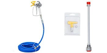 SucceBuy Airless Paint Spray Hose Kit 50 ft 3600 psi High Pressure Fiber Tube 8 inch Rod Pole Including 517 Tip and Tip Guard