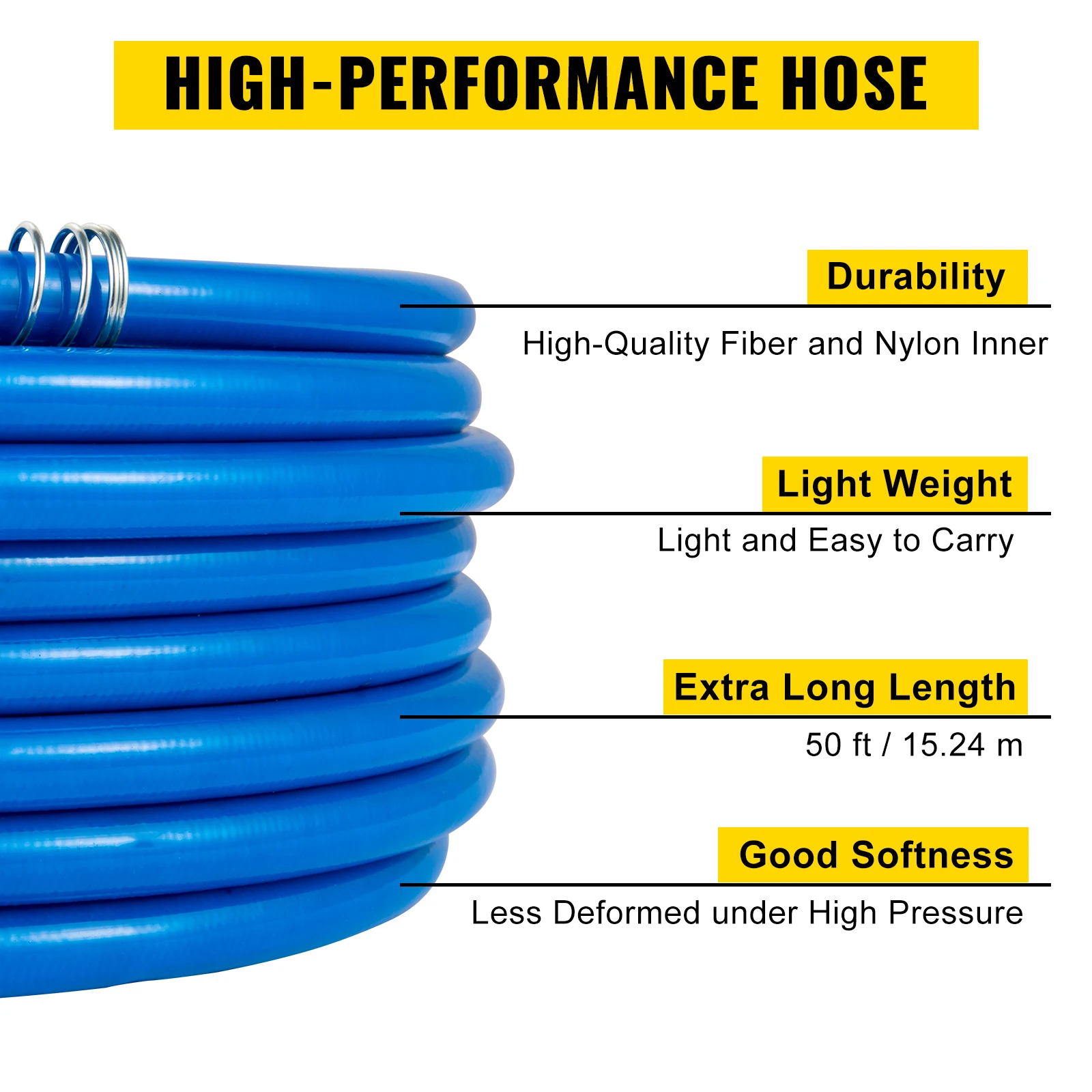 SucceBuy Airless Paint Spray Hose Kit 50 ft 3600 psi High Pressure Fiber Tube 8 inch Rod Pole Including 517 Tip and Tip Guard