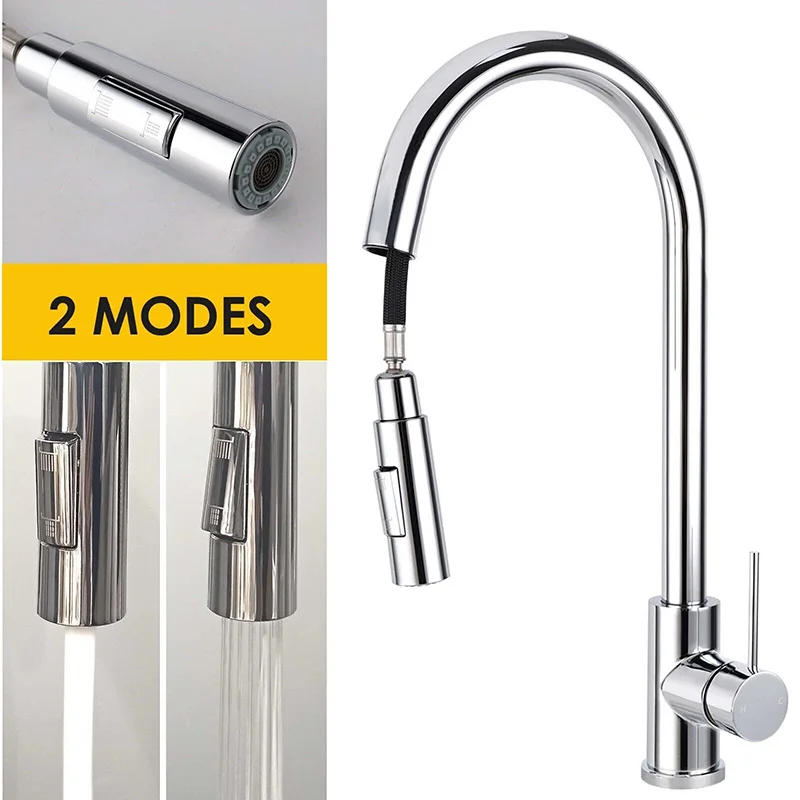 **Sydney Stock** KYLINS Pull Out Single Lever Kitchen Faucet Sink Tap Chrome Stainless steel 2 Mode kitchen mixer WELS WaterMark