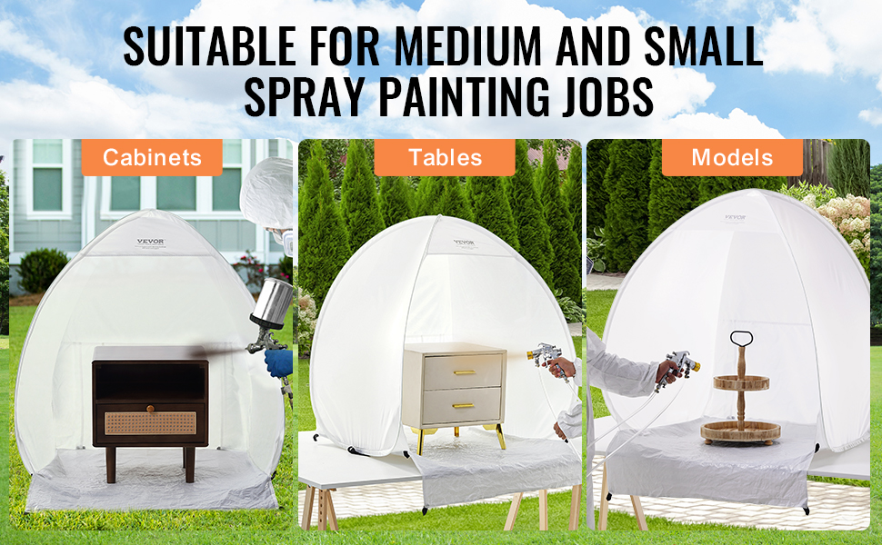 SucceBuy Spray Paint Shelter 40 x 35 x 40 in Pop-Up Portable Spray Paint Tent w/ Built-In Floor Exhaust Window and Storage Bag