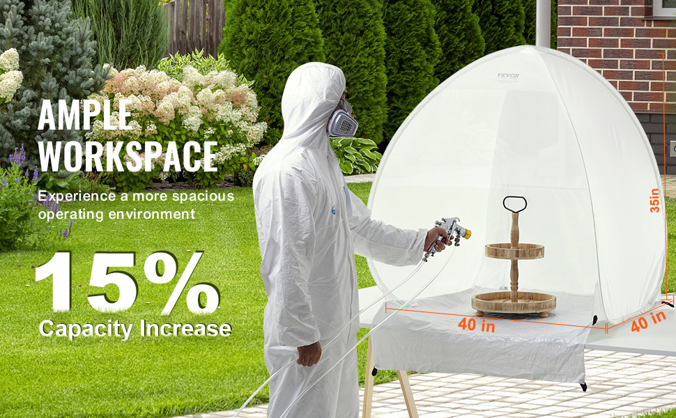 SucceBuy Spray Paint Shelter 40 x 35 x 40 in Pop-Up Portable Spray Paint Tent w/ Built-In Floor Exhaust Window and Storage Bag