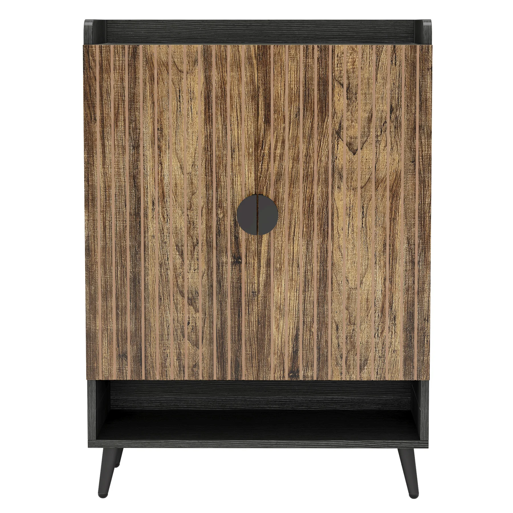 Tribesigns Shoe Cabinet with Doors, 7-Tier Shoe Storage Cabinet with Adjustable Shelves, Wooden Shoes Rack Shoe Storage Organize