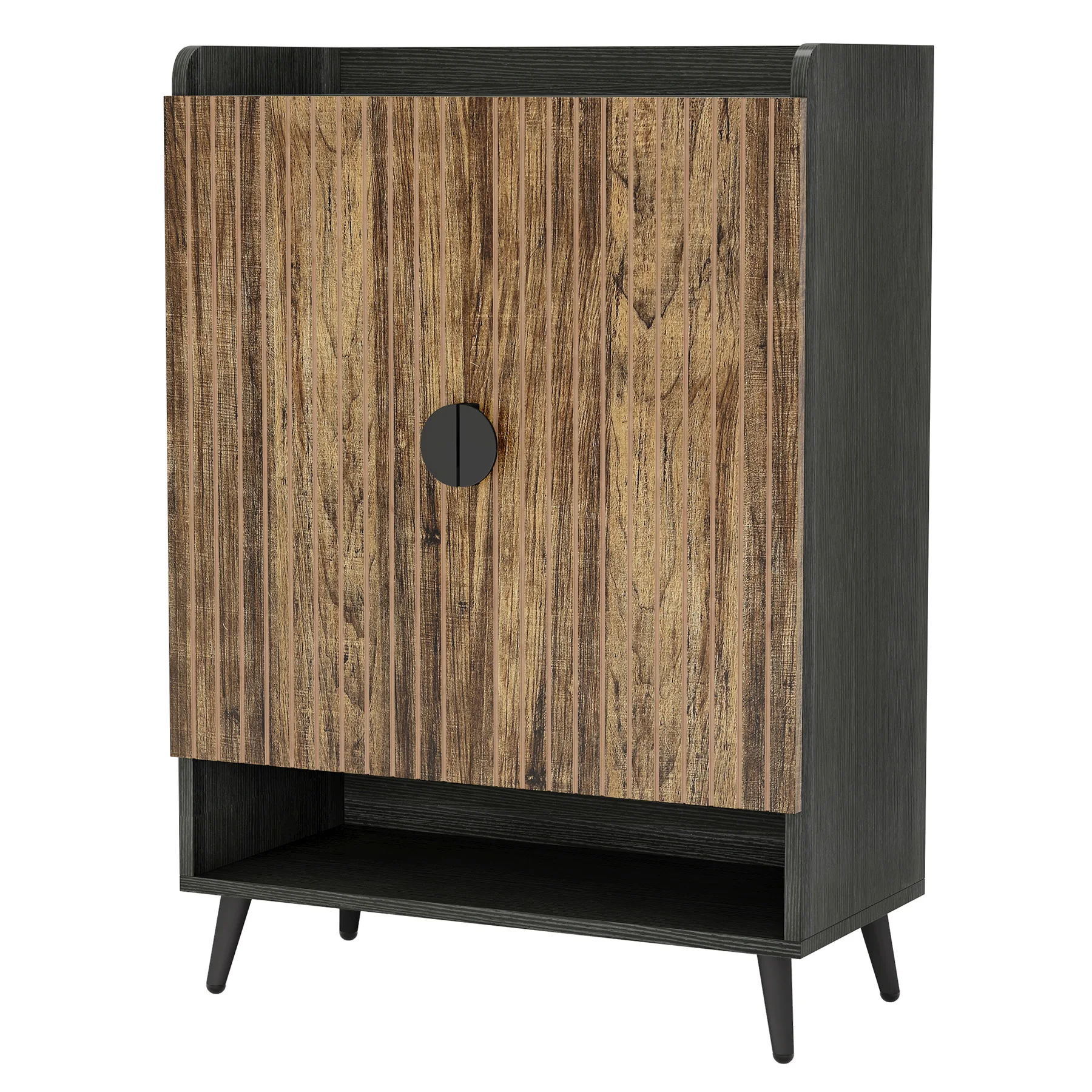 Tribesigns Shoe Cabinet with Doors, 7-Tier Shoe Storage Cabinet with Adjustable Shelves, Wooden Shoes Rack Shoe Storage Organize