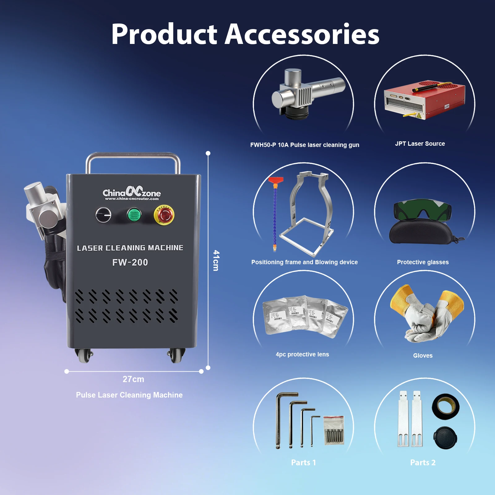 300W Pulse Laser Cleaning Machine 200W Air Cooled JPT Cleaner For Remove Rust Oil Paint Metal Wood Model Cleaner DDP