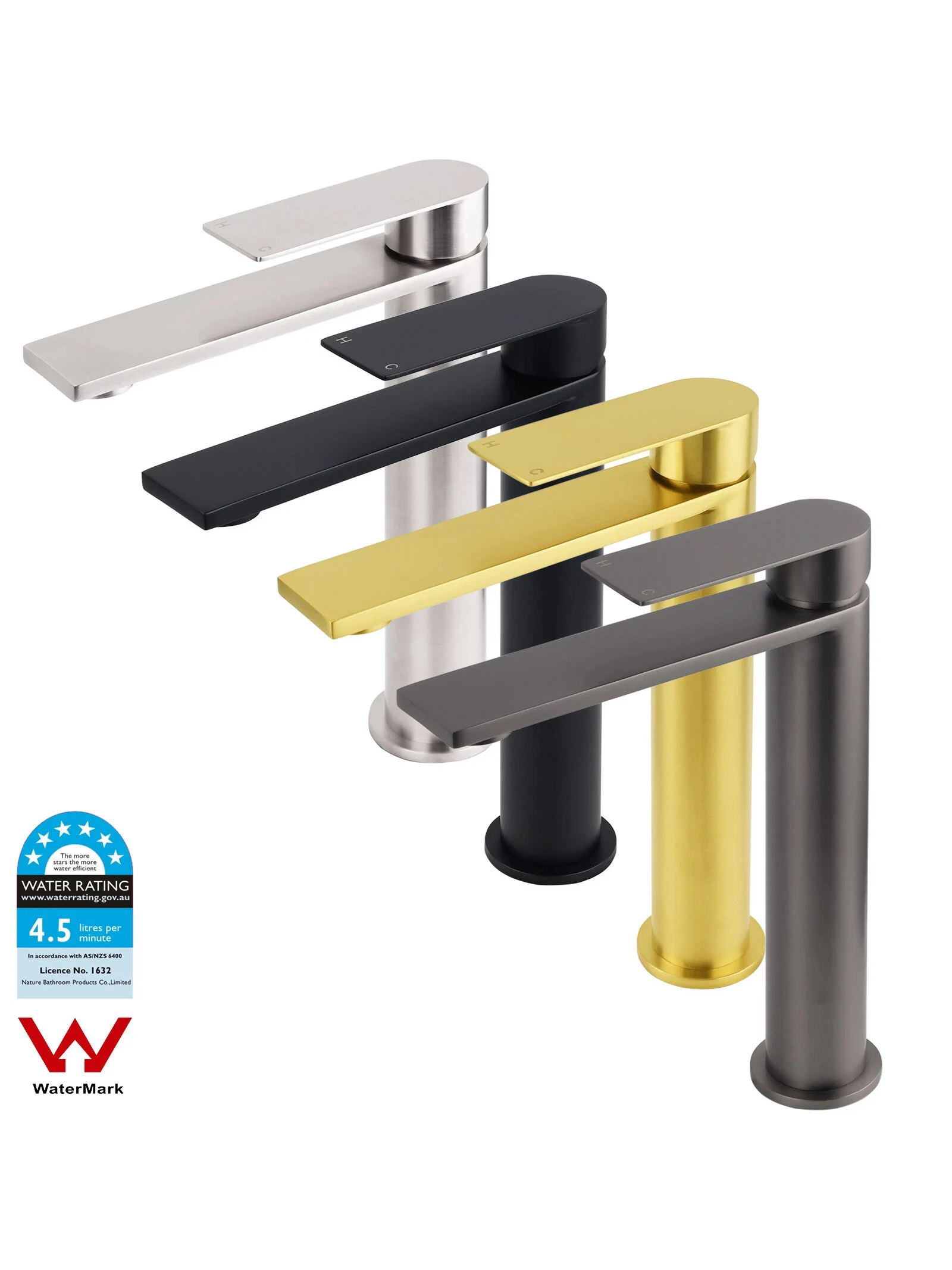 **Sdyney Stock** KYLINS Brushed Gold Nickel Gun Metal Chrome Black High Tall Basin Mixer Tap Tapware Faucet WaterMark Wels