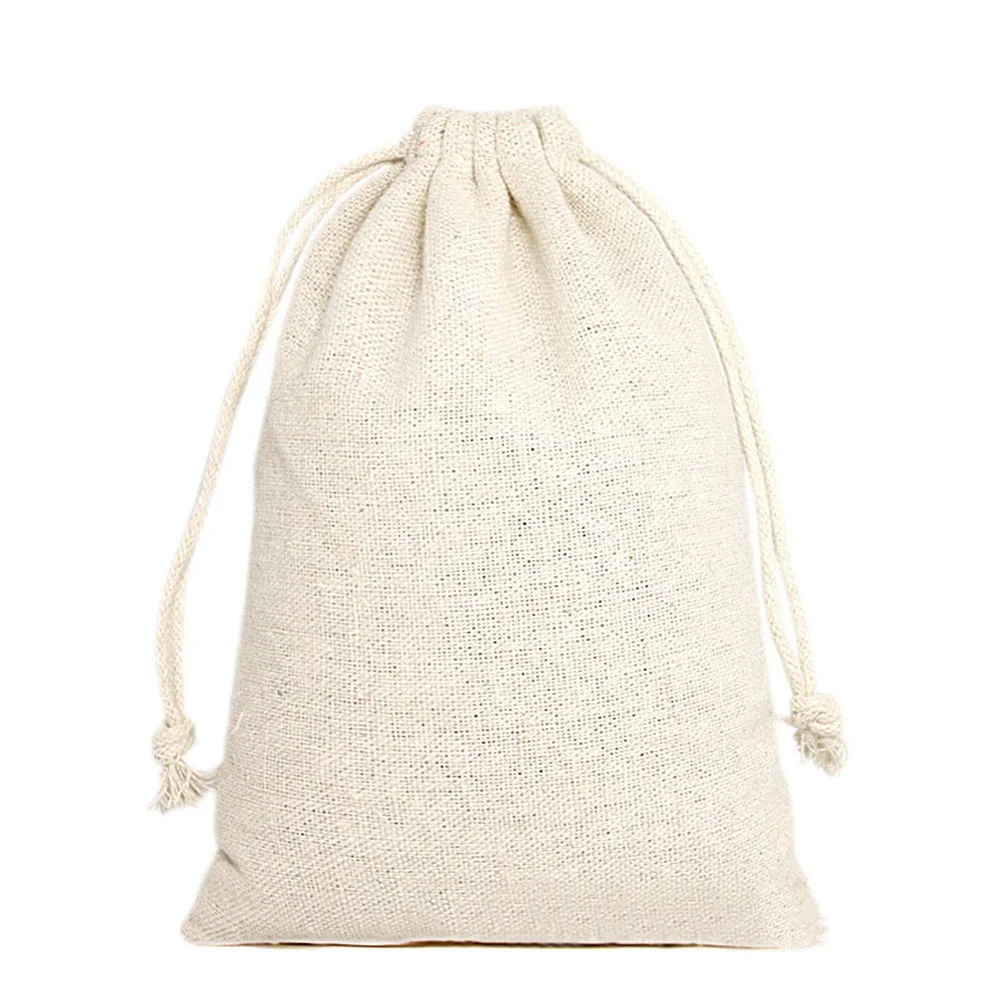 30PCS Drawstring Storage Bags Calico Bags Natural Linen Tote Gift Bag Bulk