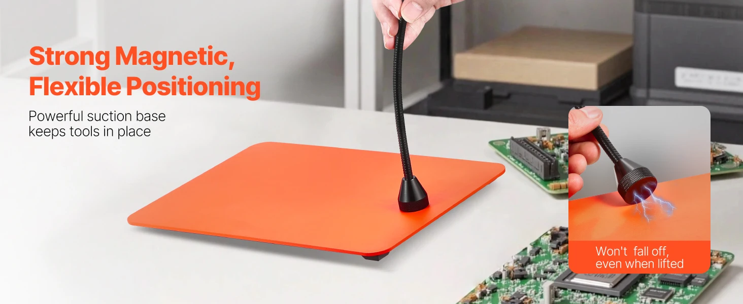 SucceBuy Magnetic Helping Hands Soldering Station 4Flexible Arms Third Hand Tool with 6PCB Pillar Holders for Electronic Repair
