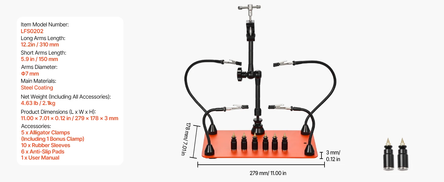 SucceBuy Magnetic Helping Hands Soldering Station 4Flexible Arms Third Hand Tool with 6PCB Pillar Holders for Electronic Repair
