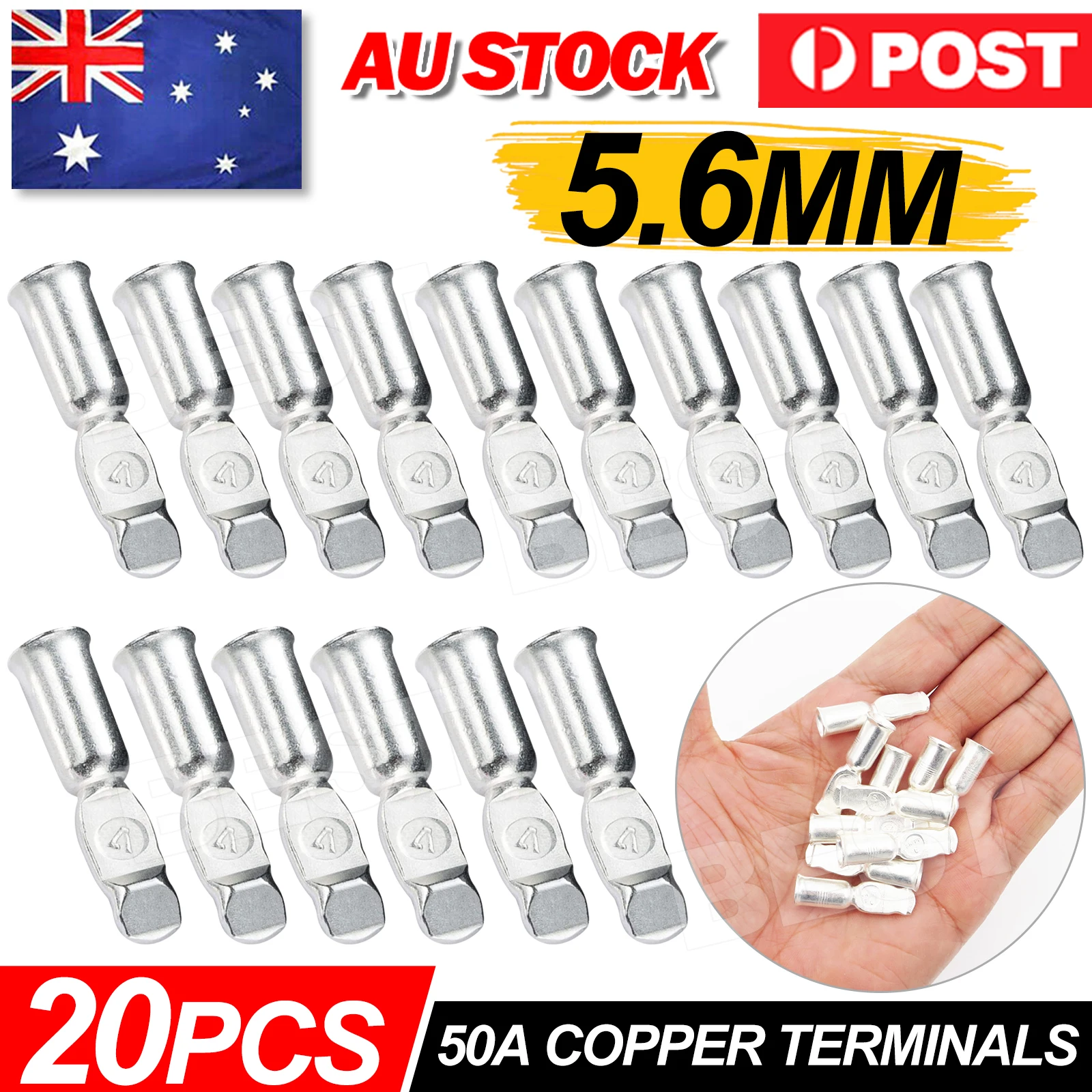 20x 50Amp Copper Terminals Connector For 50a Anderson Style Plugs Contacts
