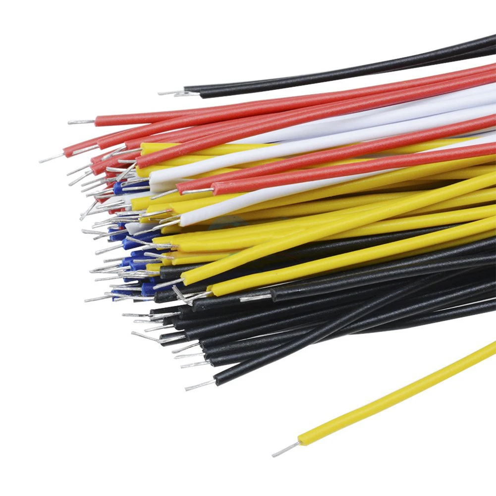 100pcs Tin Plated PCB Solder Cable Fly Jumper Wire Copper Conductor Wire 8 inch Heat-resistant Cable Wire Soft Wire