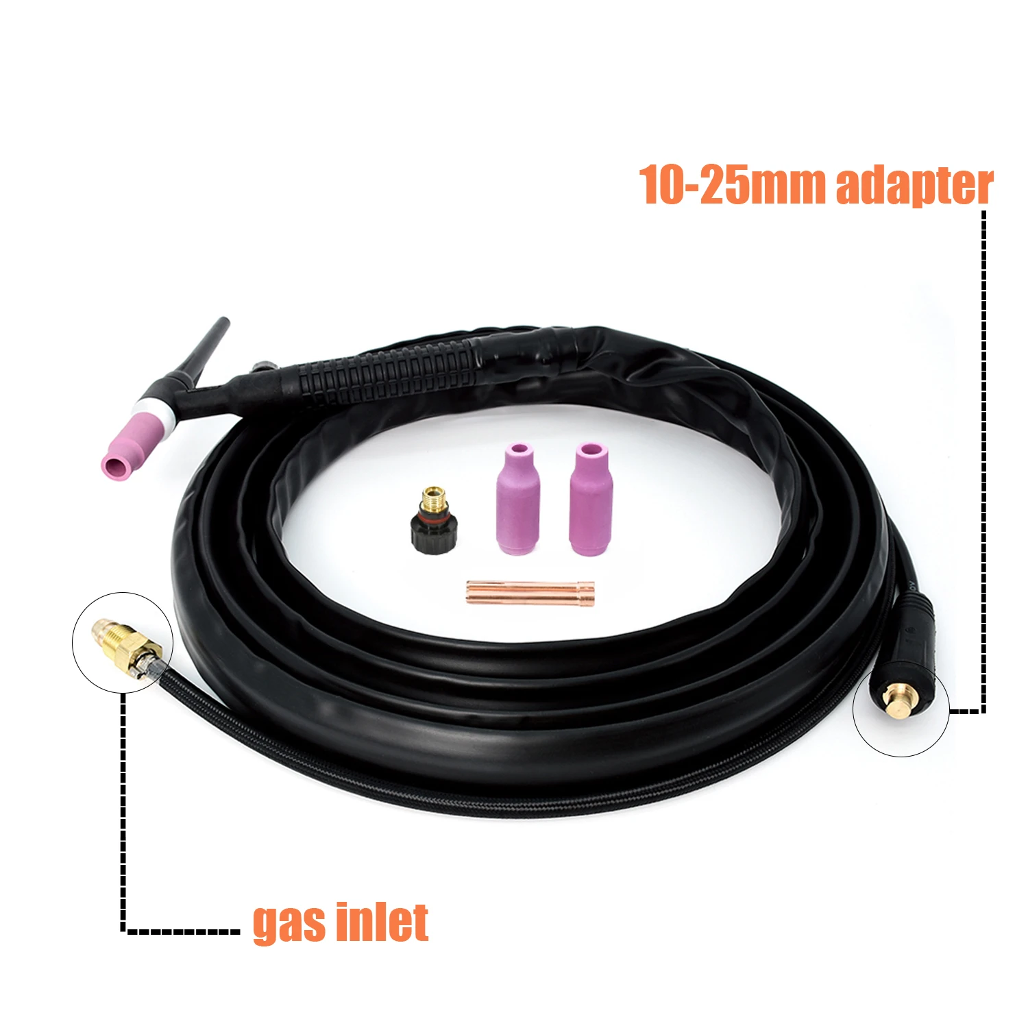 HITBOX TIG Torch Gas Burner Welding Torch WP17V 10-25mm Adapter 140A 13ft 4M Argon Welding Gun Tools 35-50mm Compact with Welder