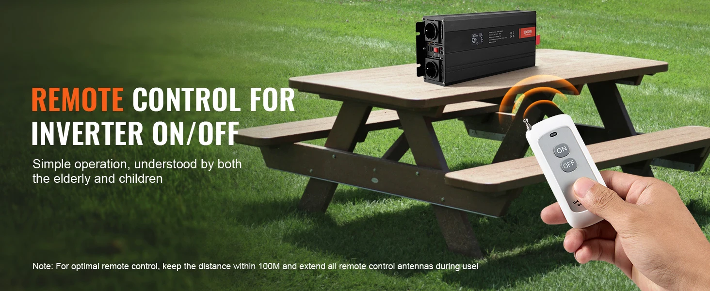SucceBuy Pure Sine Wave Inverter 300Watt with2AC Outlets 2USB Port 1 Type-C Port Remote Control Small Home Devices