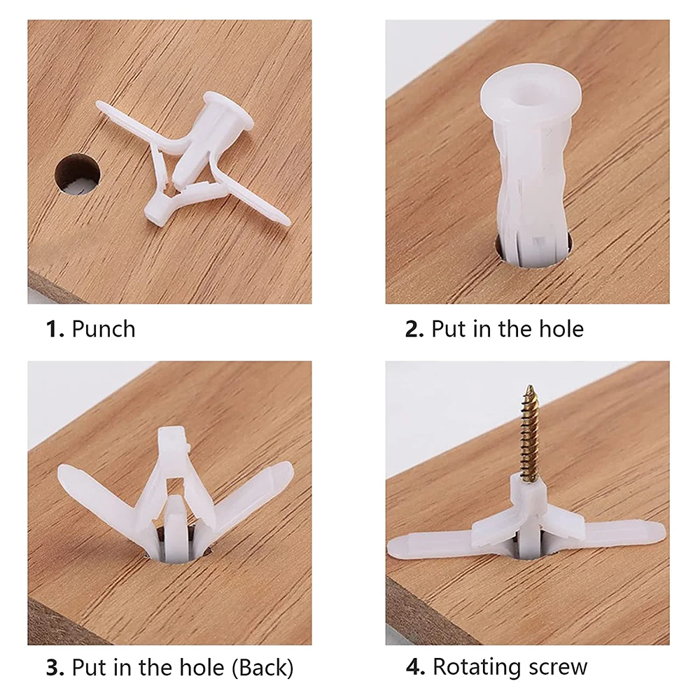 60PCS Plasterboard Anchors Plastic Expansion Pipes Pipe Wall Anchor Wall mate
