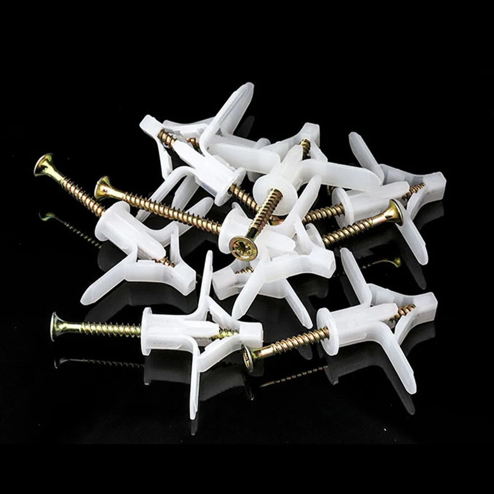 60PCS Plasterboard Anchors Plastic Expansion Pipes Pipe Wall Anchor Wall mate