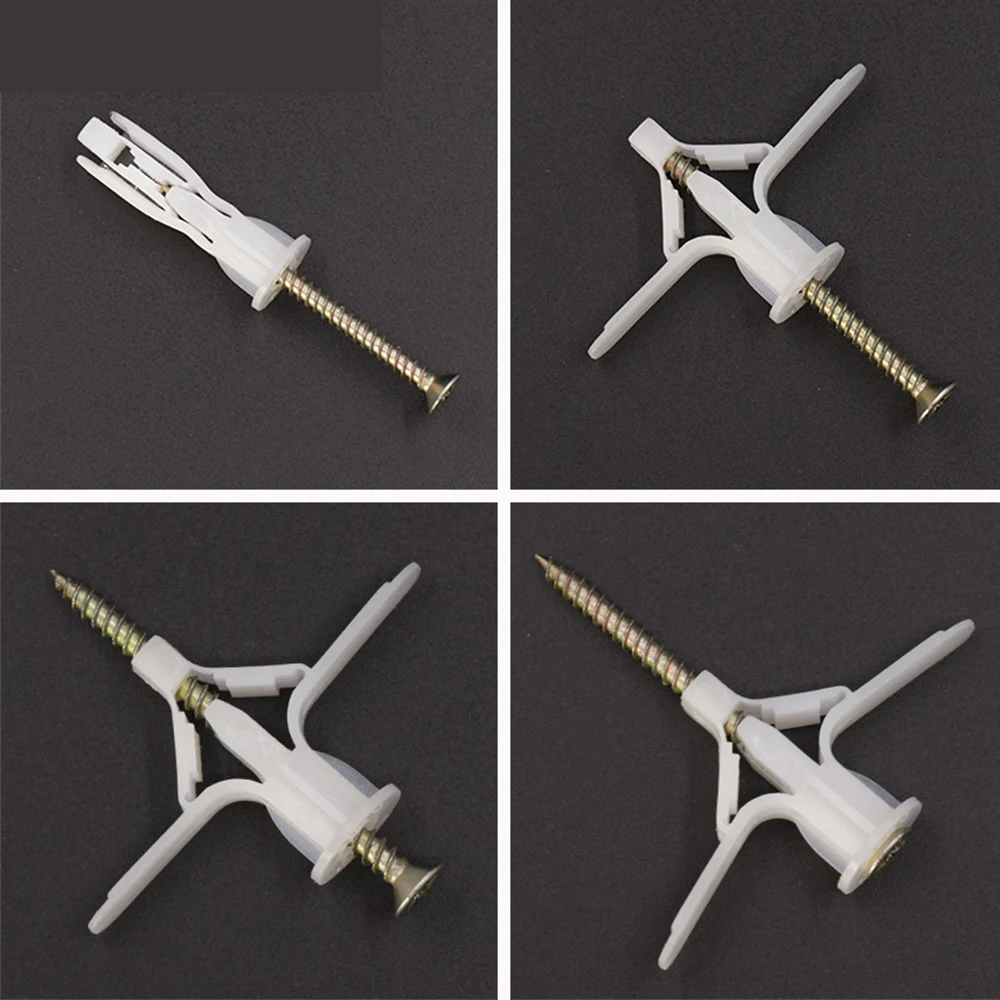 60PCS Plasterboard Anchors Plastic Expansion Pipes Pipe Wall Anchor Wall mate