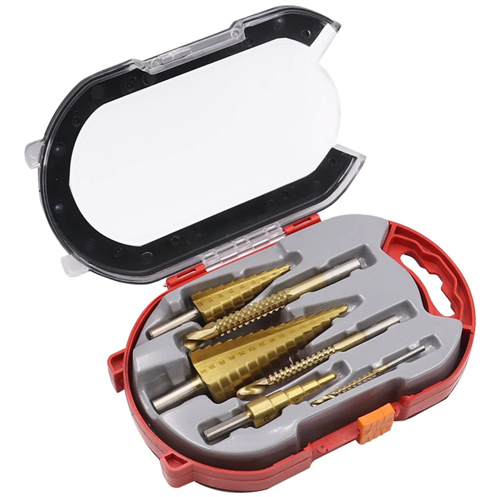 Titanium Plating 6Pcs Step Drill Bit Set High-Speed Reaming Pagoda Sawtooth