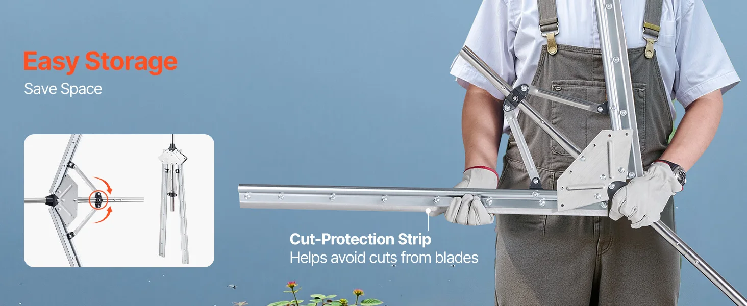 SucceBuy Lake Weed Cutter Pond Aquatic Plant Cutting Tool Sharp and Heavy-Duty Steel Blades Pond Rake w/Throw Rope for Cattail