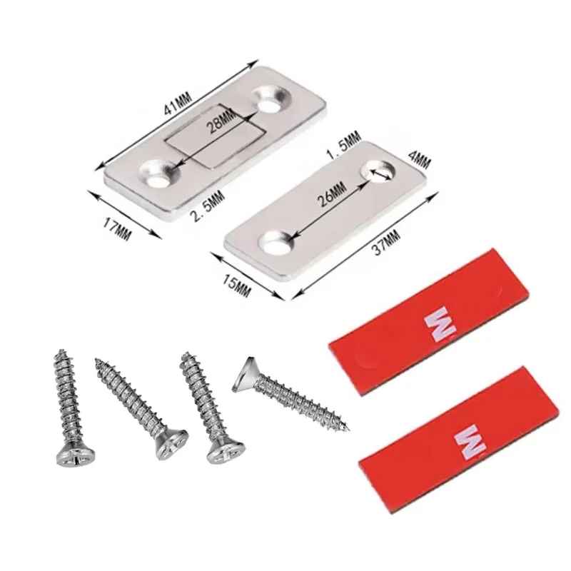 Magnetic Cabinet Catches Ultra Thin Door Strong Magnets Stopper Invisible Adhesive Drawer Magnet Lock for Kitchen Closet Closer