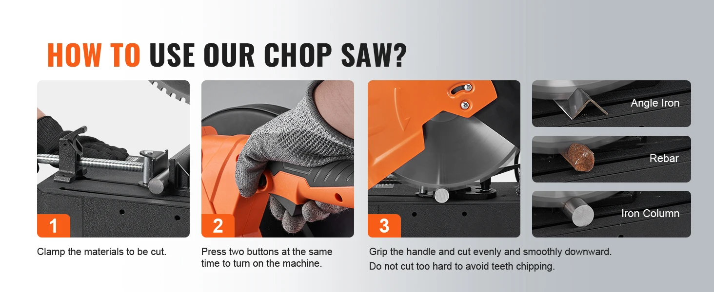 SucceBuy 2800 W Chop Saw 14"/355 mm Blade Diameter Cut Off Saw 1200RPM Steel Cutting Machine 0-45° Adjustable Dry Cut Chop Saw