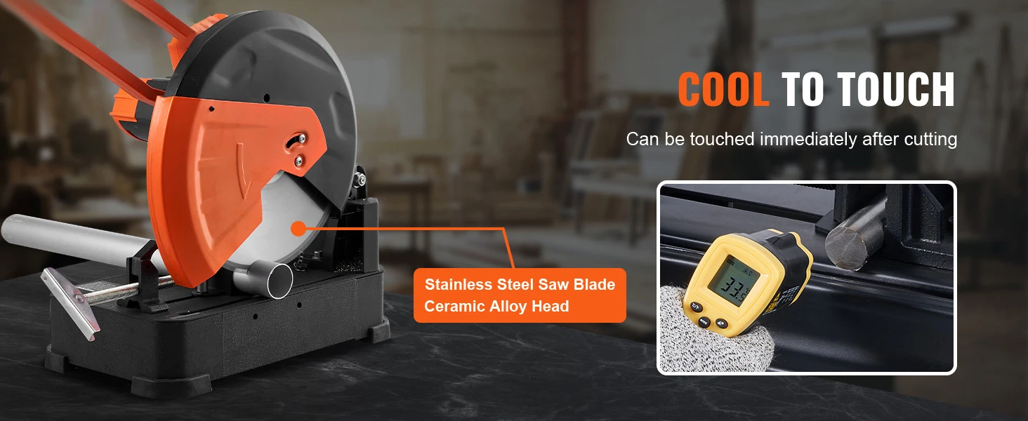 SucceBuy 2800 W Chop Saw 14"/355 mm Blade Diameter Cut Off Saw 1200RPM Steel Cutting Machine 0-45° Adjustable Dry Cut Chop Saw