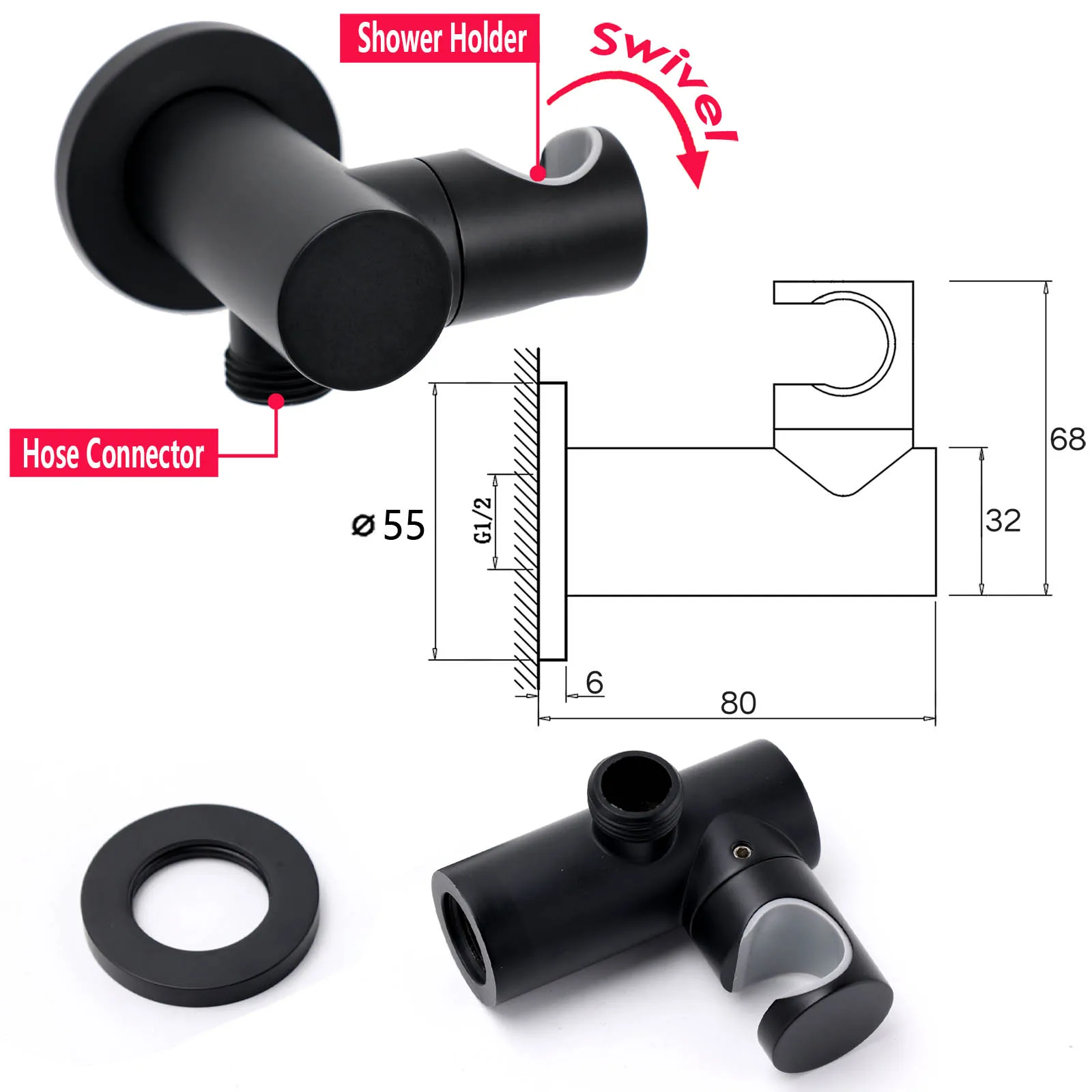 **Sydney Stock** KYLINS Brushed Gold Gun Metal Chrome Black Hand Held Shower Head Set Holder Kit Mixer Taps WELS WATERMARK