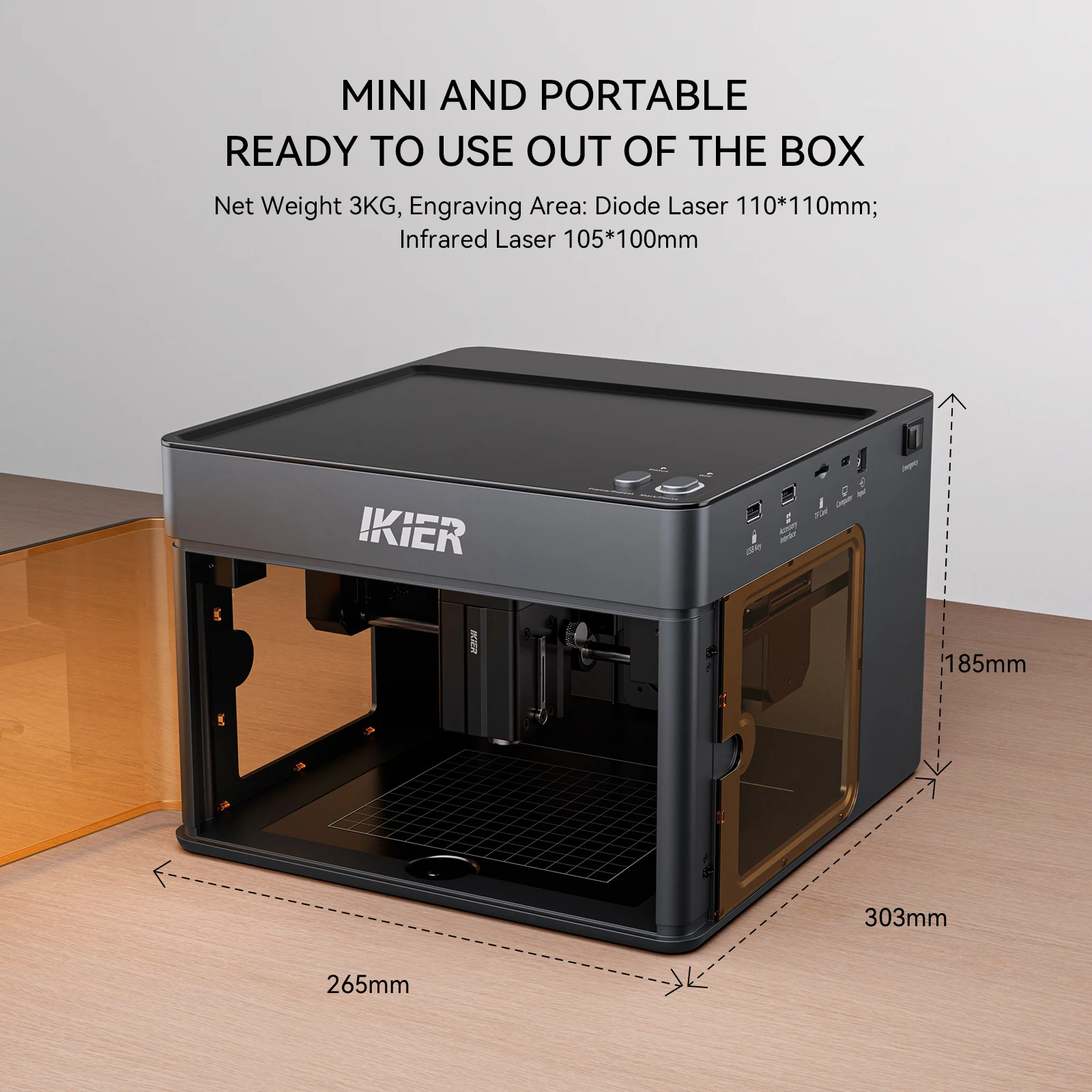 IKier Flex Portable Laser Engraver 3.5/7/12W Mini CNC Machine For Metal Wood Acrylic - DIY Gift Business Home Office Use