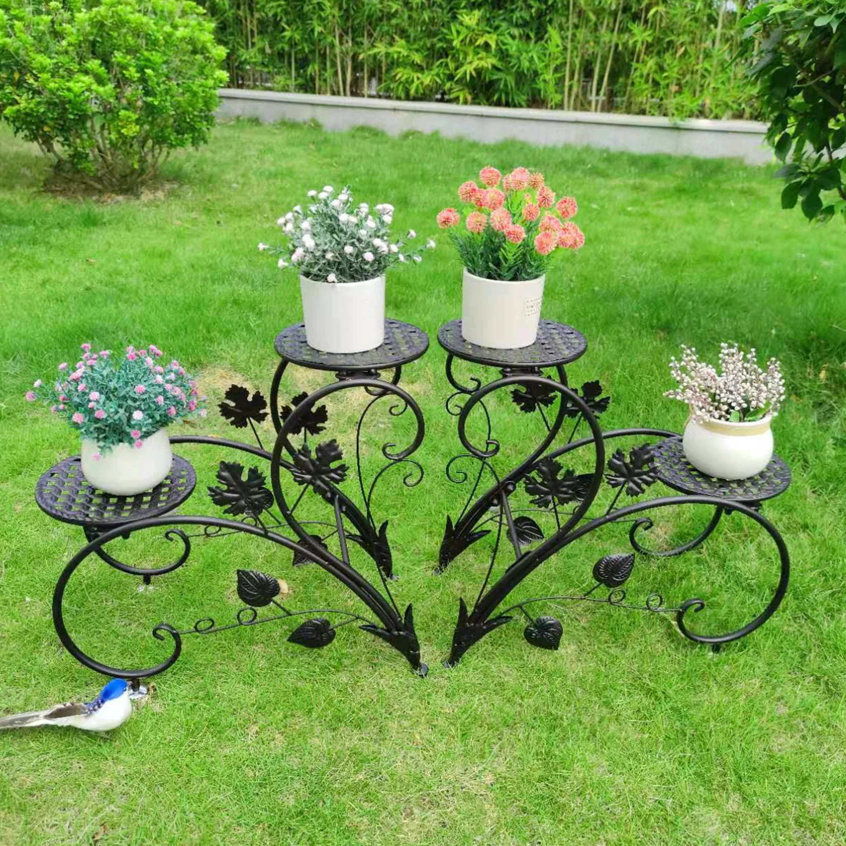 4-Tier Plant Stand Display Shelf Garden Patio Planter Rack Home Decor Flower Stand for Indoor Outdoor