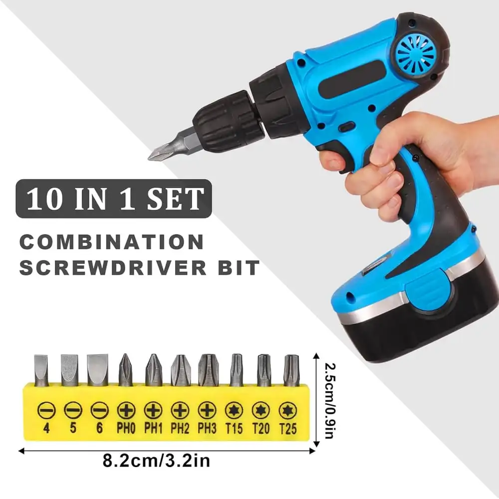 18Pcs 360 Rotatable Hex Shank Impact Driver Socket Adapter Set 105° Right Angle Drill Attachment 10 Short Screwdriver Bits