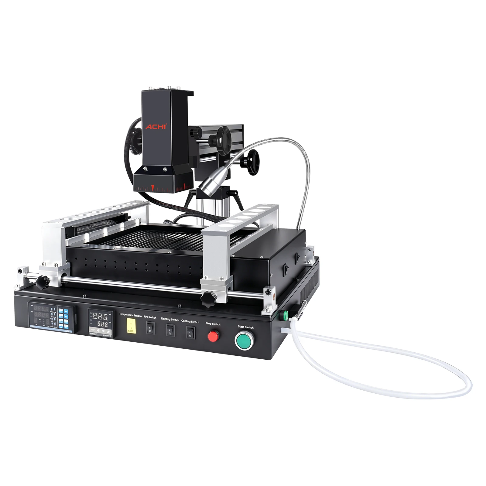ACHI PRO SC Infrared BGA Rework Station for BGA repair, featuring precise temperature control, stable heating and complete accessories
