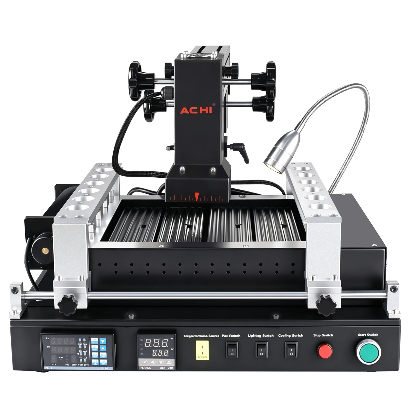 ACHI PRO SC Infrared BGA Rework Station for BGA repair, featuring precise temperature control, stable heating and complete accessories