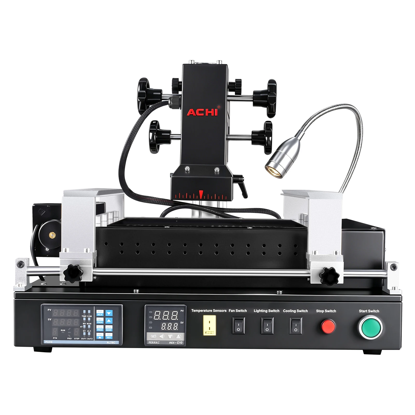 ACHI PRO SC Infrared BGA Rework Station for BGA repair, featuring precise temperature control, stable heating and complete accessories