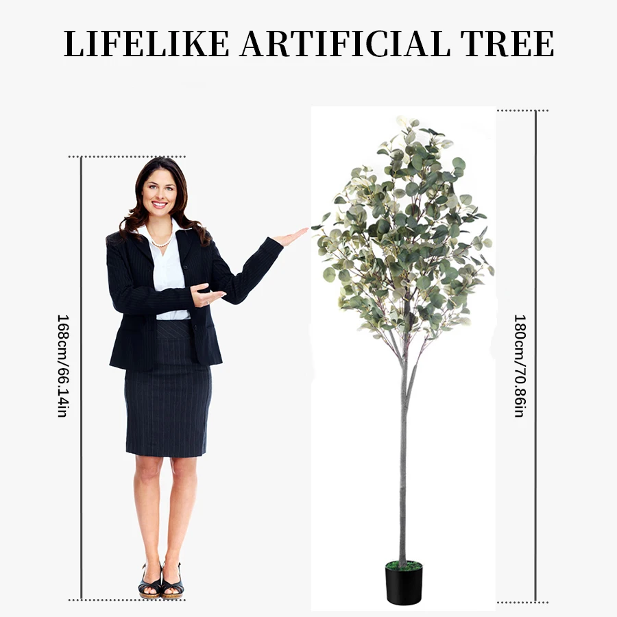 Artificial Eucalyptus Tree-Decoration For Halloween,Christmas,Wedding & Living Room. Bedroom, Office Desk, Modern Space & Events