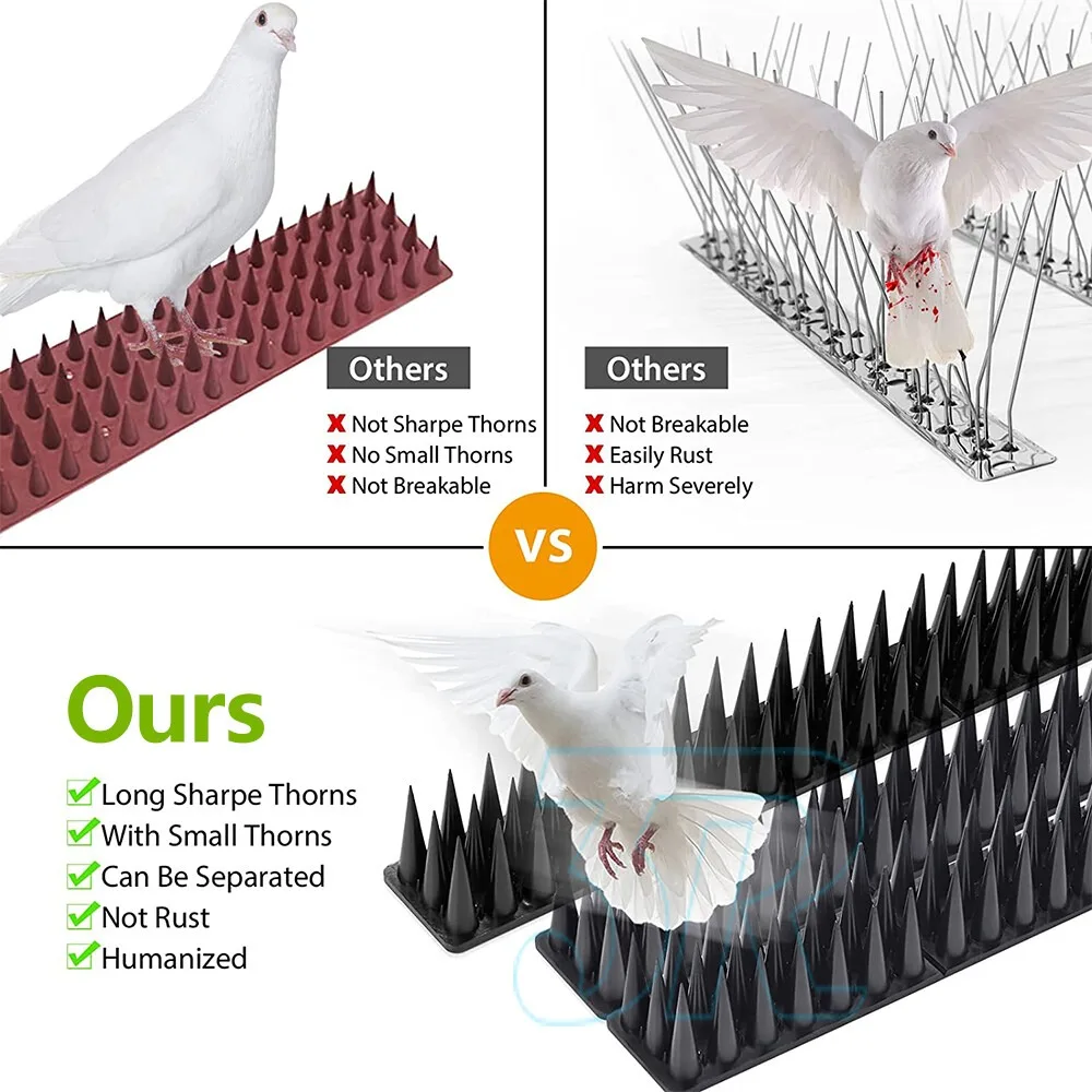 Lambu 12x Anti Bird Spikes Human Cat Mouse Pest Control Spiked Fence Deterrent
