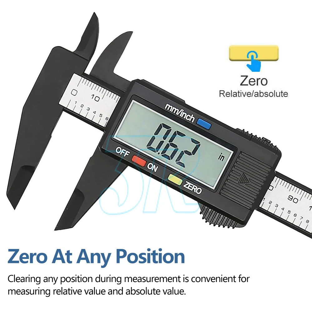 Electronic Digital Vernier Caliper Micrometer Gauge Carbon Fiber150mm 6'' Inch