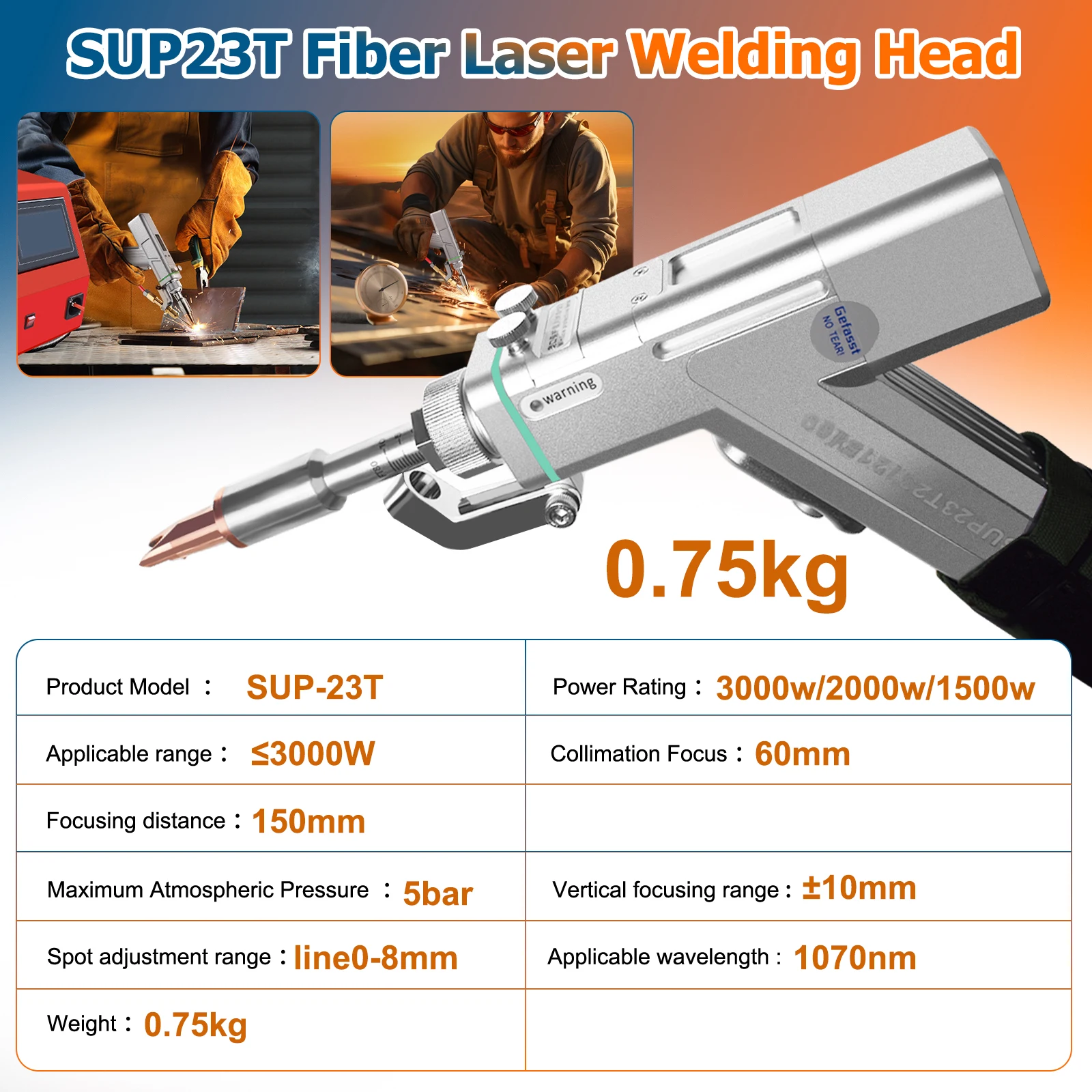 BWT 1500W Laser Welding Machine Fiber Laser Welder Machine 4 in 1 SUP 23T Welding Gun for stainless steel aluminum iron welding