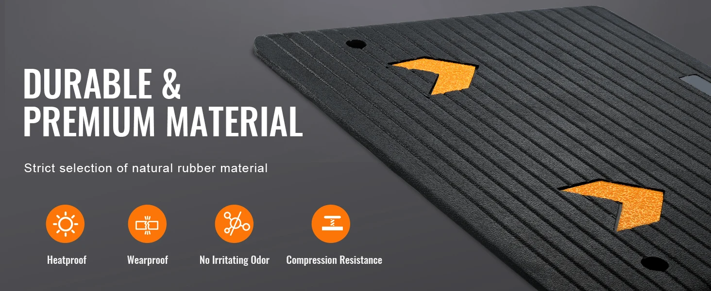 SucceBuy Multi Size Driveway Curb Ramps Portable Non-Slip Lightweight Rubber Threshold Car Ramp for Wheelchair Scooter