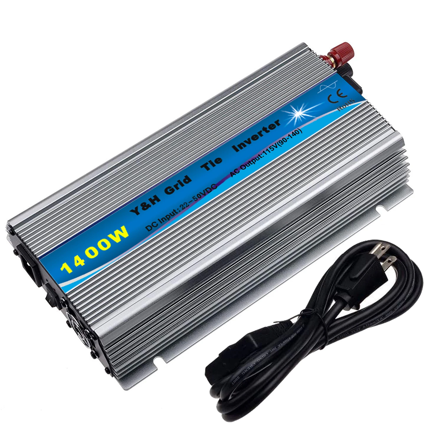 Y&H 1400W MPPT Grid Tie Solar Inverter 24V/36V Battery Discharge Mode AC220V Output Pure Sine Wave Converter for Solar Panels